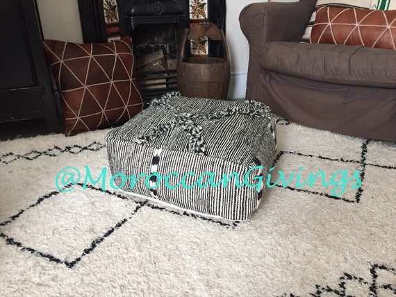 Floor Cushion Cover Xl Moroccan Floor Cushion Made From Ben Ourain Zanafi Rug Footrest Pillowcase Cover Insert No Filling