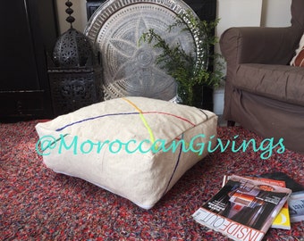 Moroccan Pouf, Floor pillow, Bohemian pouf, wool pillow, Killim pouf, Handmade pillow, Floor cushion. | Cover + INSERT ONLY ( no filling )