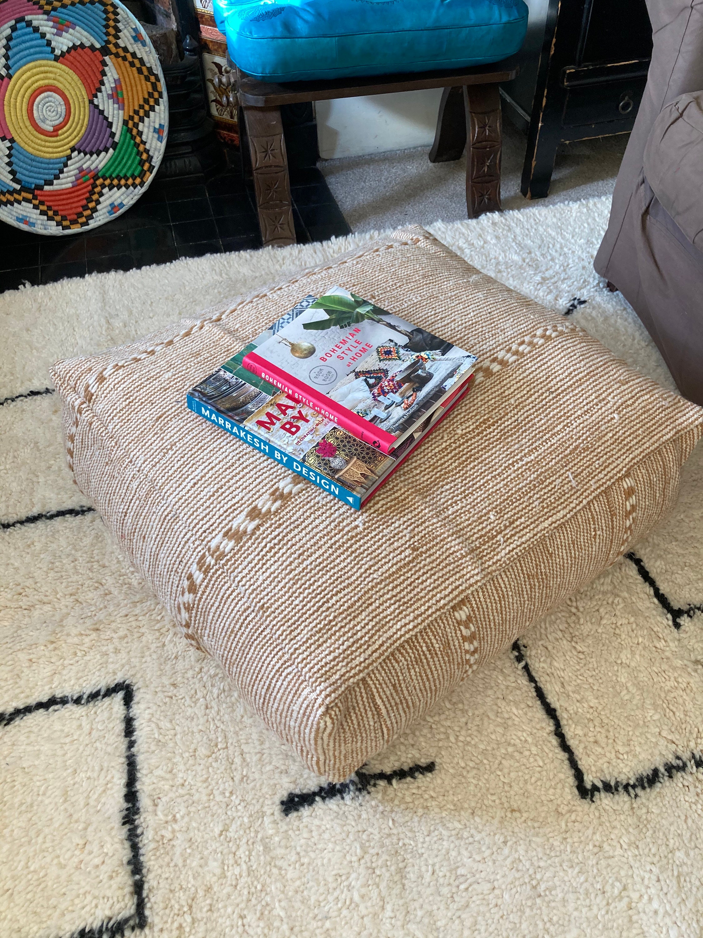 Cubierta de cojín de suelo XL / Cojín de suelo marroquí hecho | Etsy