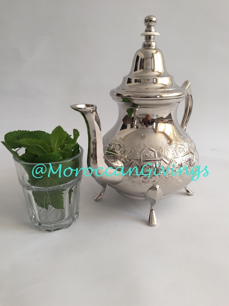 Moroccan Elegant Handcrafted Alpaca Silver Qudsi Teapot From Etsy
