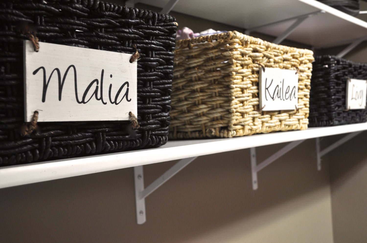 WOODEN BASKET LABEL Personalized Home Organization Laundry Etsy