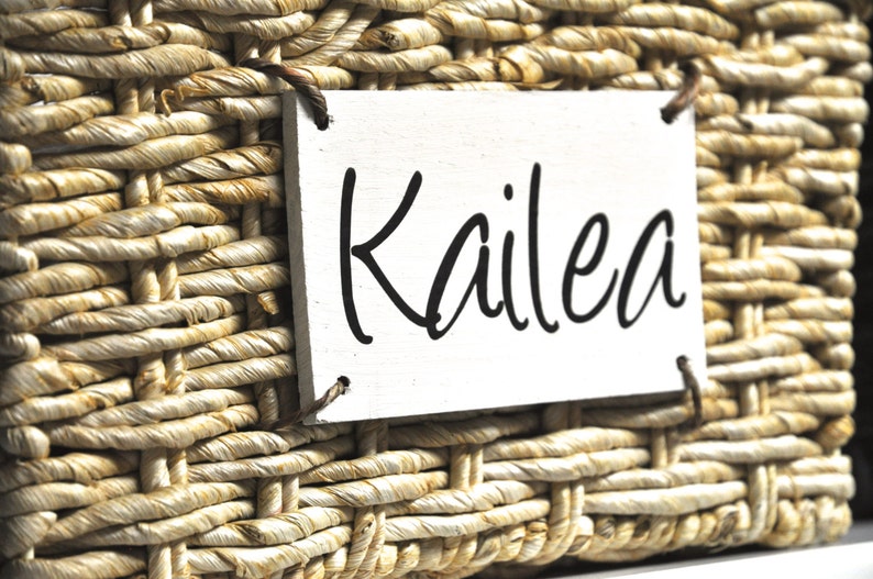 WOODEN BASKET LABEL Personalized Home Organization Laundry Etsy