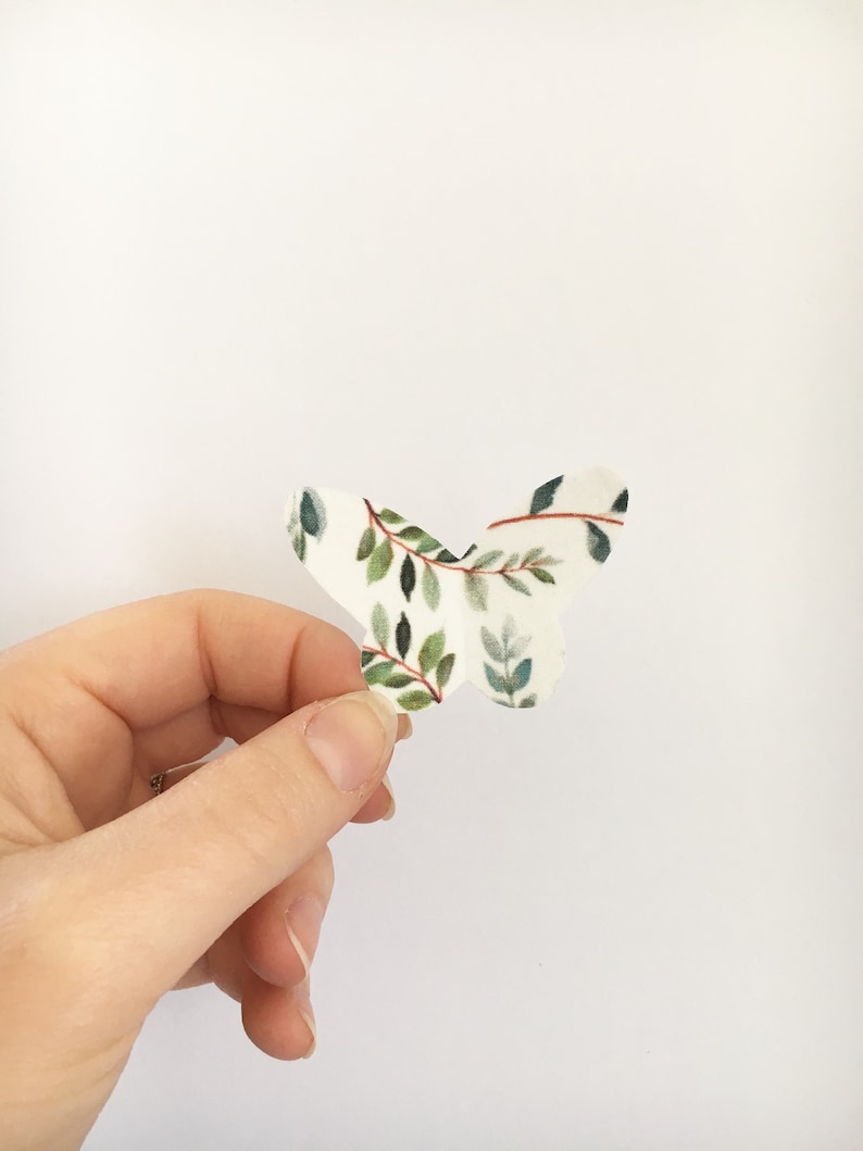 Summer in the countryside barrette Butterfly hair clip baby child white leaves elastic nylon headband
