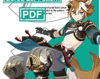 Padrão de cosplay de orelha de cachorro pequeno Gorou