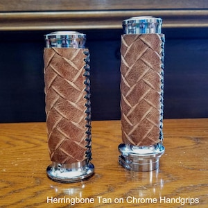 Herringbone Embossed Motorcycle Hand Grips