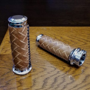 Herringbone Embossed Motorcycle Hand Grips