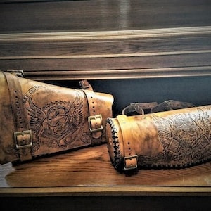 Set of &#39;Winged Skull & Cross Pistons&#39; Tool bag and Swingarm Bag Combo.