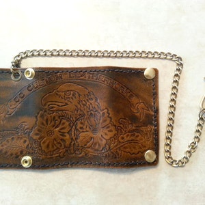 Trifold Biker Kette Brieftasche - Adler Kopf Brieftasche, Geschenke für ihn