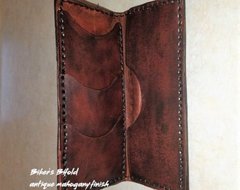 Biker's Bifold, minimalistische Geldbörse, hoch zweifach faltbar