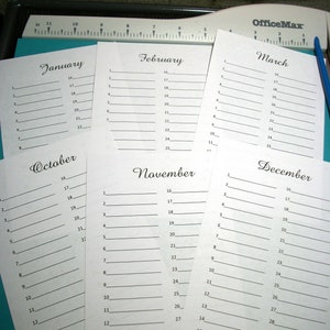Perpetual Calendar with Printed Months and Storage Box - PDF file