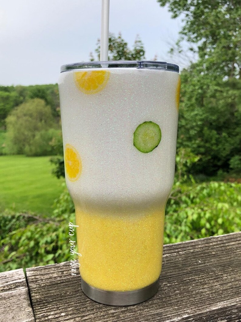 Lemon Tumbler Personalized Tumbler Insulated Tumbler Custom Etsy