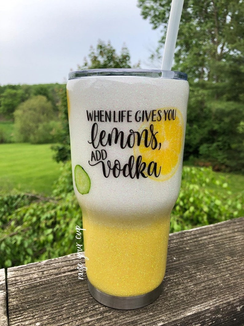 Lemon Tumbler Personalized Tumbler Insulated Tumbler Custom Etsy