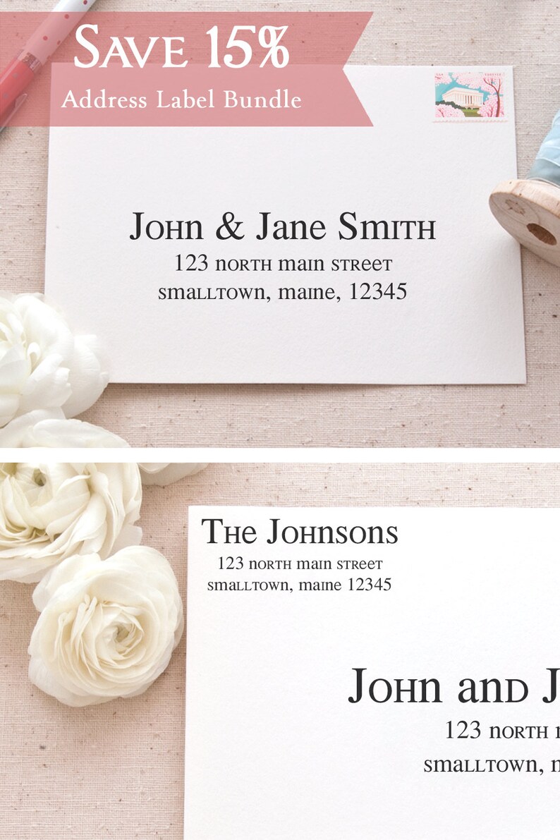 Printable Mail Address Label Template Bundle Clean and Modern Printable Mail Labels for Wedding ...