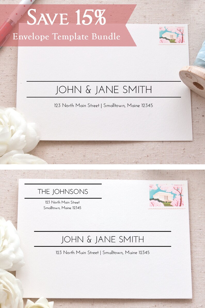 Printable Envelope Address Template Clean and Modern Envelope ...