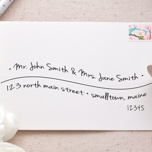 Printable Envelope Address Template Handlettered Wave Etsy