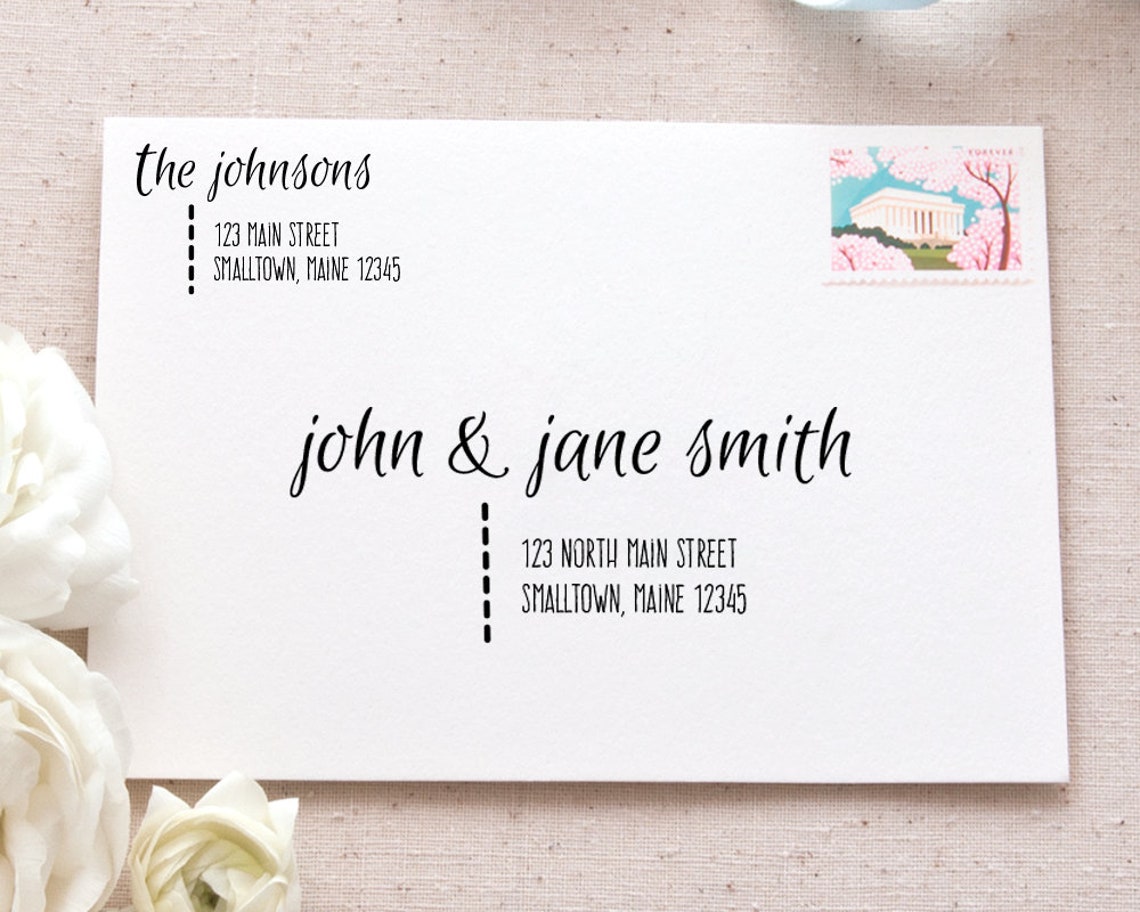 Printable Envelope Address Template Bundle Casual Calligraphy Envelope ...