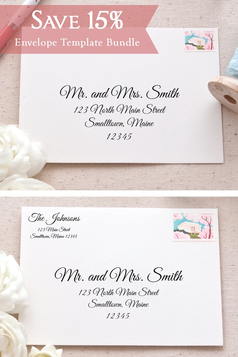 Printable Envelope Address Template Elegant Calligraphy Addressing Template for Wedding Invitations and Announcements image 6