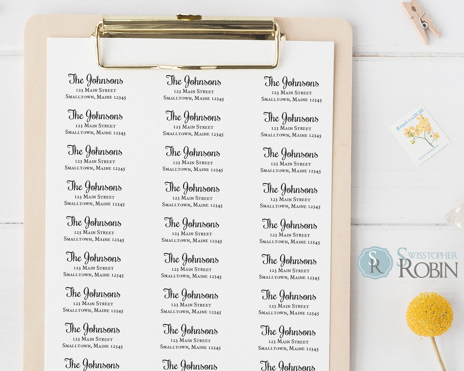 Printable Mail Address Label Template Classic Calligraphy Printable Mail Labels for Wedding ...