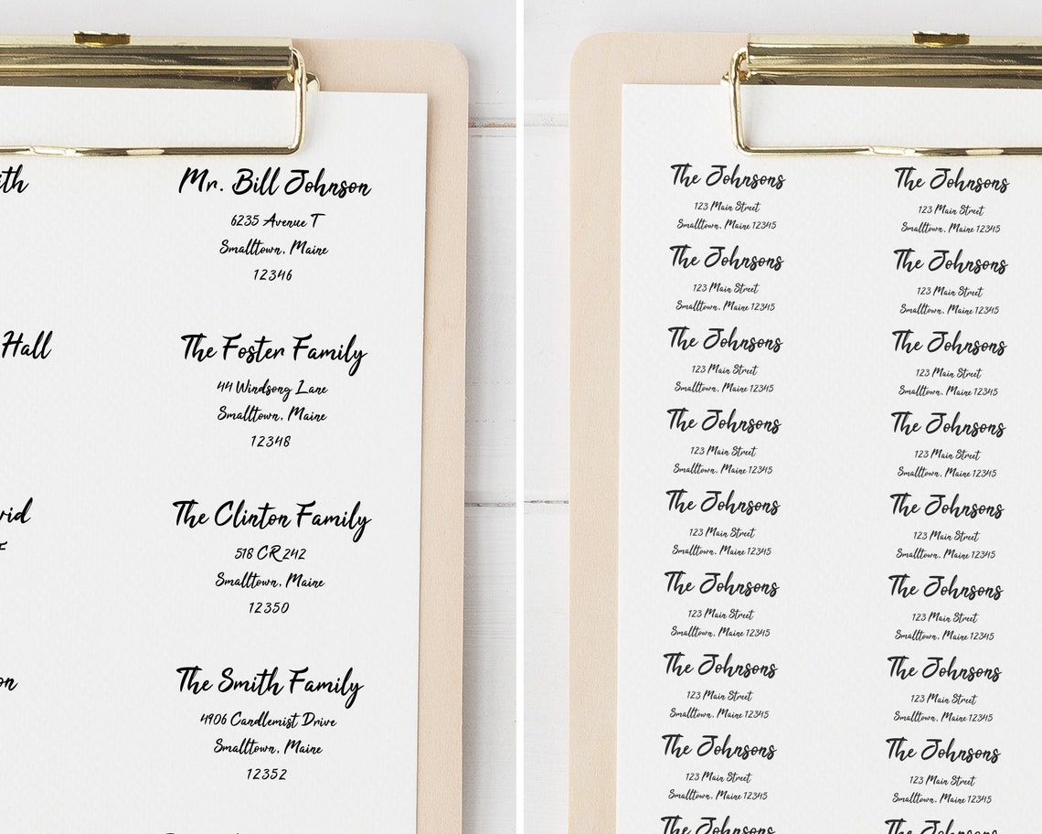 Printable Mail Address Label Template Bundle Casual Calligraphy ...