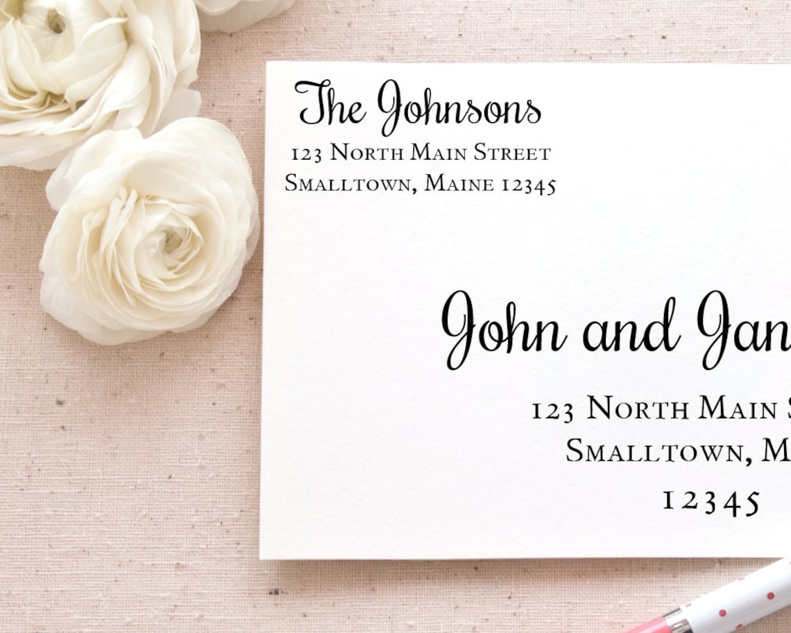 Printable Mail Address Label Template Classic Calligraphy Printable Mail Labels for Wedding ...