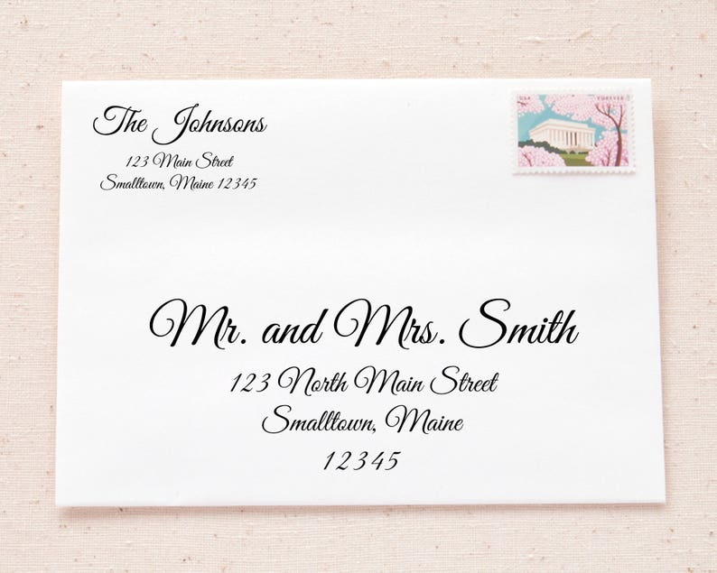 Printable Envelope Address Template Elegant Calligraphy Addressing Template for Wedding Invitations and Announcements image 5