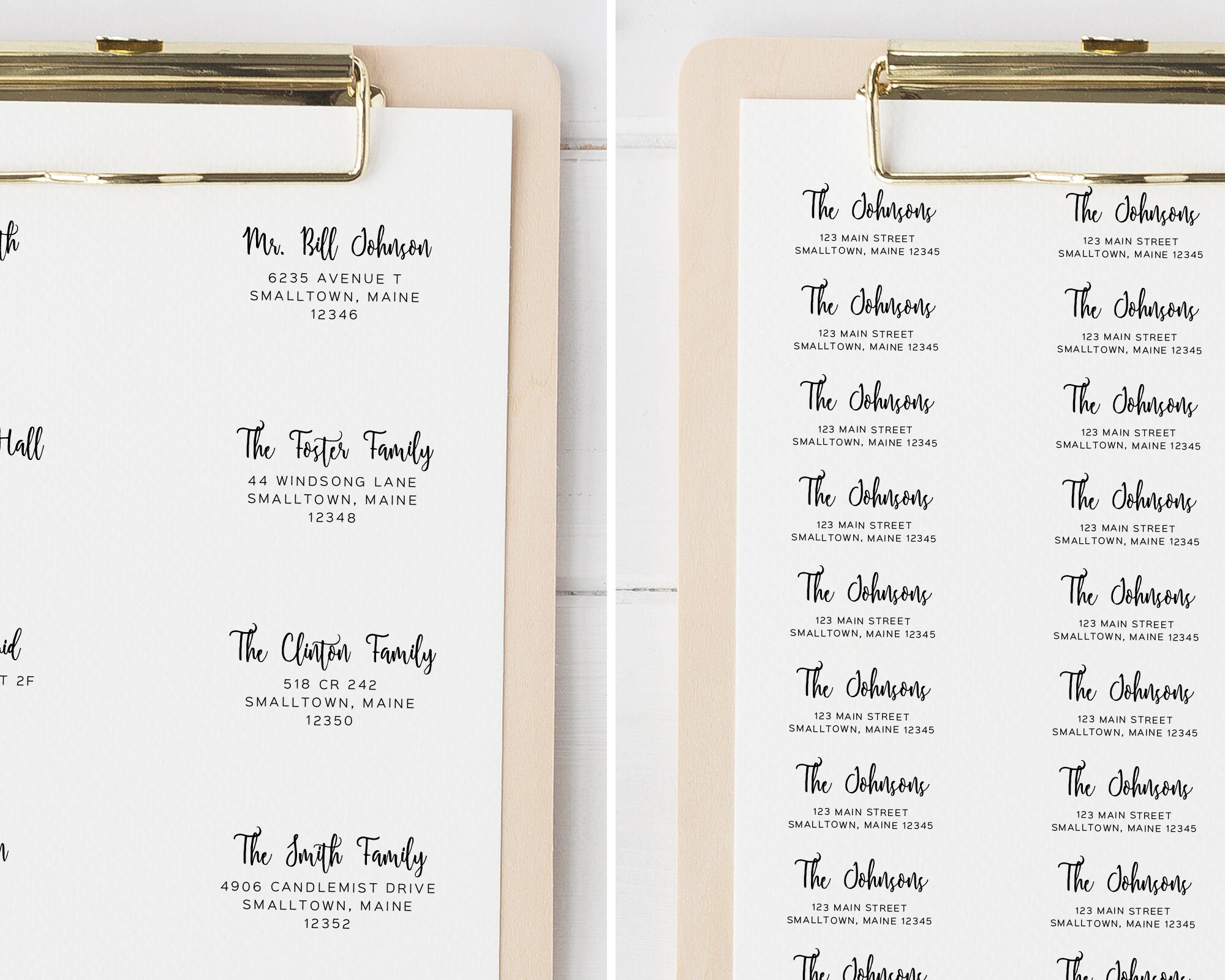 Printable Mail Address Label Template Bundle Romantic Calligraphy ...