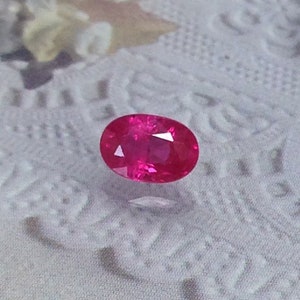 0.76 Carat Red Ruby 6x4mm Oval, Heated Natural with Minor Residues, July Birthstone