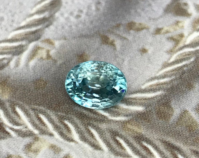 Light Blue Zircon 2.33 Carat Oval Cut Loose 7.7x6mm Gemstone for
