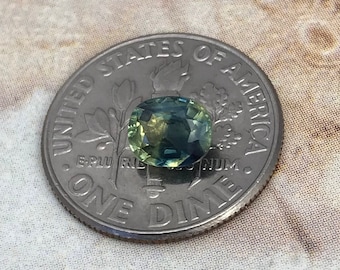Natural Bi-Color Sapphire 6x5mm Oval Cut 0.93 Carat Corundum Faceted Loose Unmounted Gemstone Earth Mined Gem - US Seller - Peacock Sapphire