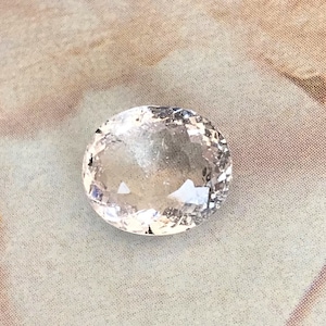 4.6 Ct Light Peach Morganite 11x9.5mm Oval Cut, Included Pink Beryl For Custom Jewelry Faceted Loose Blush Stone