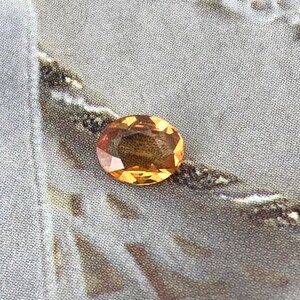 Natural Orange Sapphire 5.7x4.5mm 0.47 Carats Rose-Cut Oval Cut Faceted Gem Loose Unmounted Gemstone Earth Mined Beryllium Treated