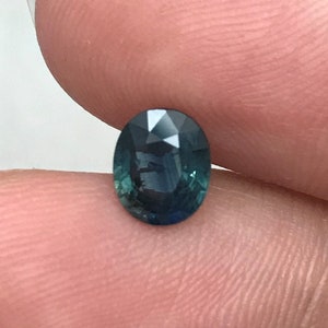 7x6mm Natural Sapphire 1.12 carat Oval Cut Teal Blue Sapphire Faceted Loose Greenish Blue Sapphire