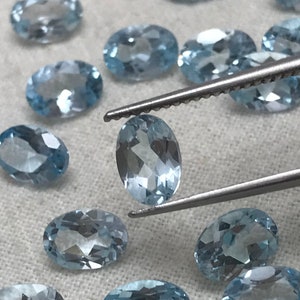 ONE- 7x5mm Sky Blue Topaz Oval Cut, Faceted Loose Unmounted Gemstone