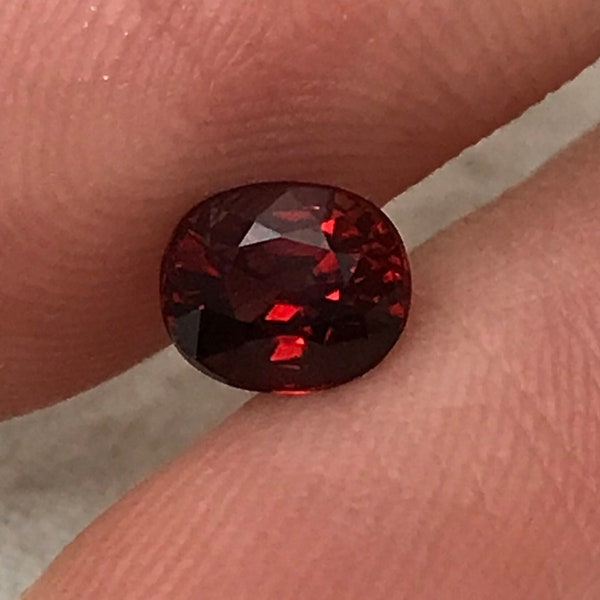 Natural Pyrope Garnet, 0.89 Carat, 5.7x4.8mm Oval cut Deep Red Garnet, Faceted Oval Cut Red Garnet