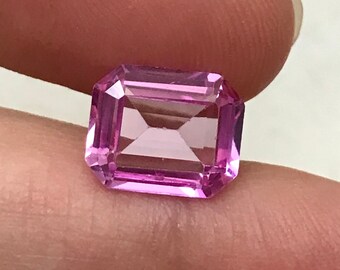 MAN MADE PINK SAPPHIRE 14X12 MM BAGUETTE CUT AAA MAN MADE PINK SAPPHIRE 14X12 MM BAGUETTE CUT AAA