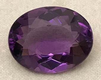 17 Carat Purple Amethyst 20.3x16mm Oval, Nice Cut Loose Gem Reclaimed/Recycled Gemstone, Large Faceted February Birthstone