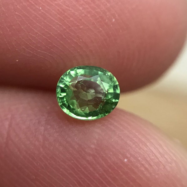 Tsavorite Garnet 0.42 carat 4.8x4mm Oval Cut, Faceted Loose Mint Garnet