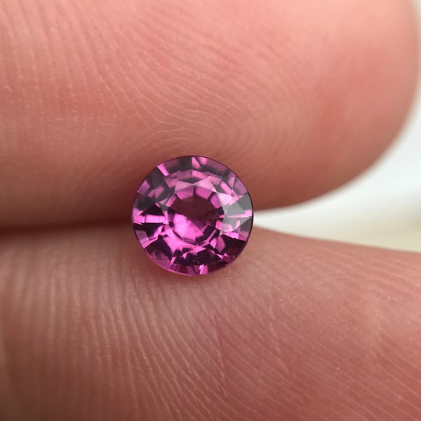 Purple Pink Rhodolite Garnet 0.63 Carat 5mm Round Gemstone, Purplish Pink Garnet, Faceted Loose Unmounted Gem