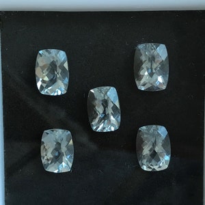 One 7x5mm light Blue Aquamarine 0.80 Carats Checkerboard Rectangle Cushion Cut Loose Gem Faceted Gemstone Beryl March Birthstone