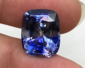 GIA Certified 10.25 Carat Unheated Blue Sapphire 13.56x11.03mm Cushion Cut, Faceted Loose Natural Blue Madagascar Sapphire