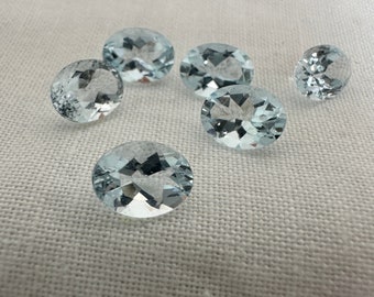 One 8x6mm light Blue Aquamarine Oval Cut, Faceted Loose Beryl