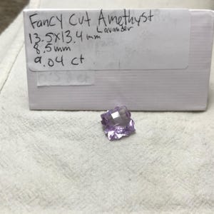 Fancy Cut Lavender Quartz/Amethyst, 9 Carat, 13.5mm, Snowflake Cushion cut, February Birthstone image 10