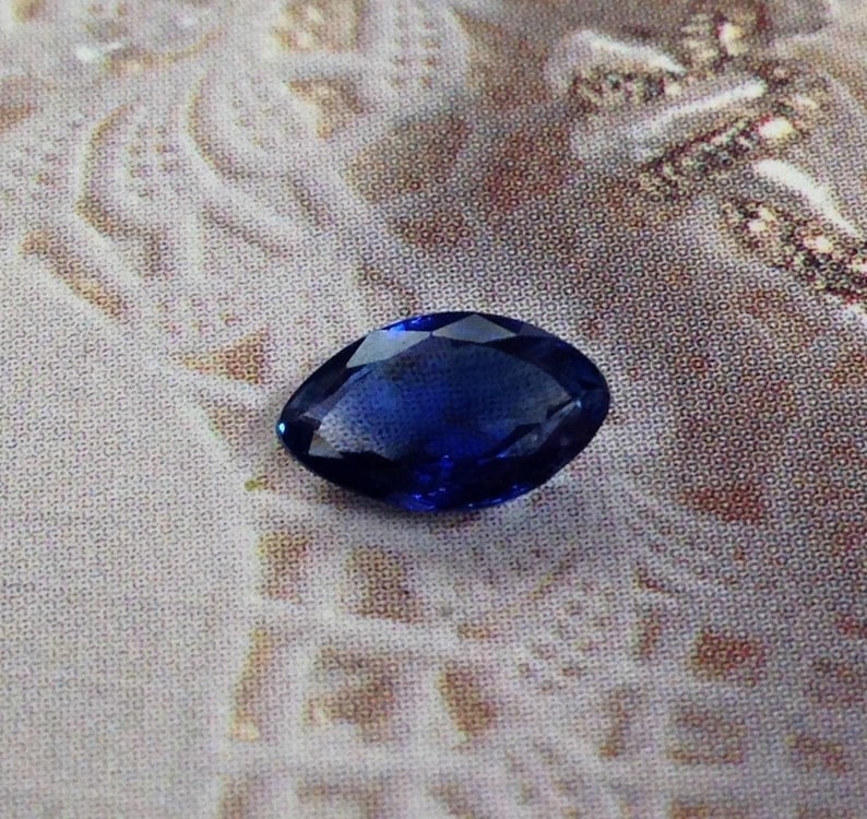 0.90 Carat Natural Blue Sapphire 8x5mm Marquise Cut, Blue Faceted Unmounted Gemstone, Low Heat Sapphire image 1