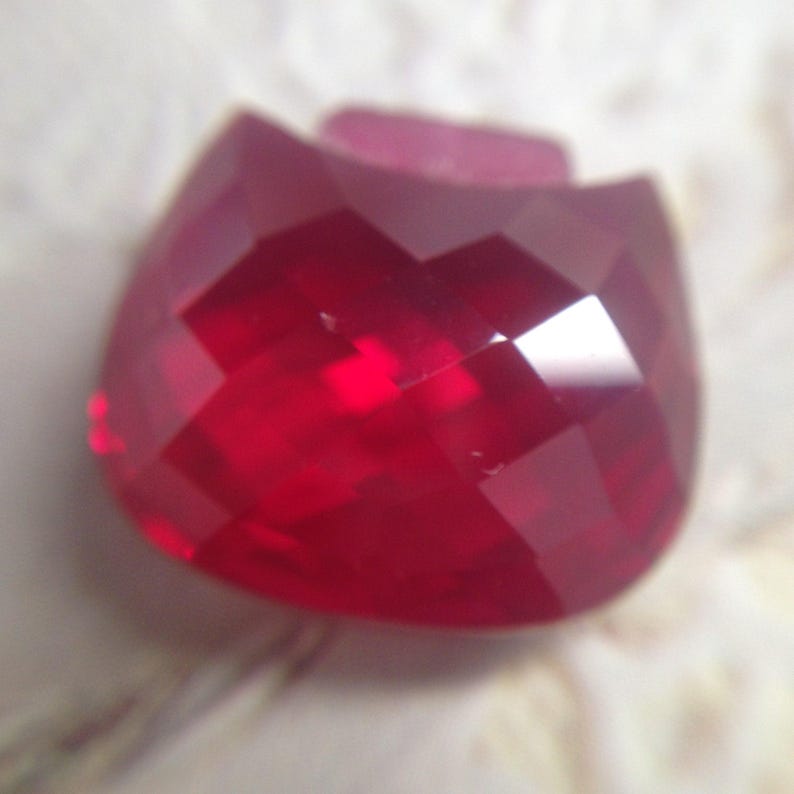 Lab Created Ruby Bead Faceted Checkerboard Synthetic Ruby gemstones loose unmounted jewelry making man-made Unique Multiple available Purse image 5