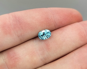 1.96 Carat Blue Zircon 7x5.2mm Oval Cut, Faceted Loose Gemstone