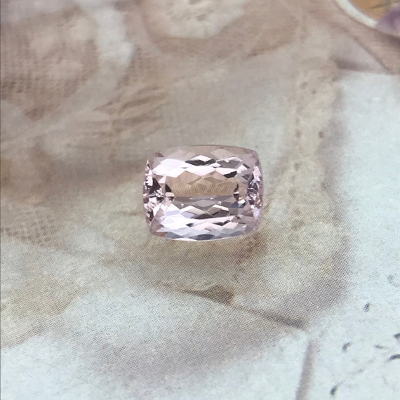 Morganite 10x8mm 3.2 Carat Rectangle Coussin Cut Saumon Rose Peche Gemme Loose Gem Unmounted Gemstone Faceted Stone Etsy France