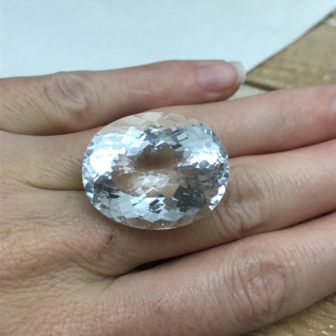 54 Carat Quartz 28x22mm Oval Cut Loose Gem, Large Gemstone