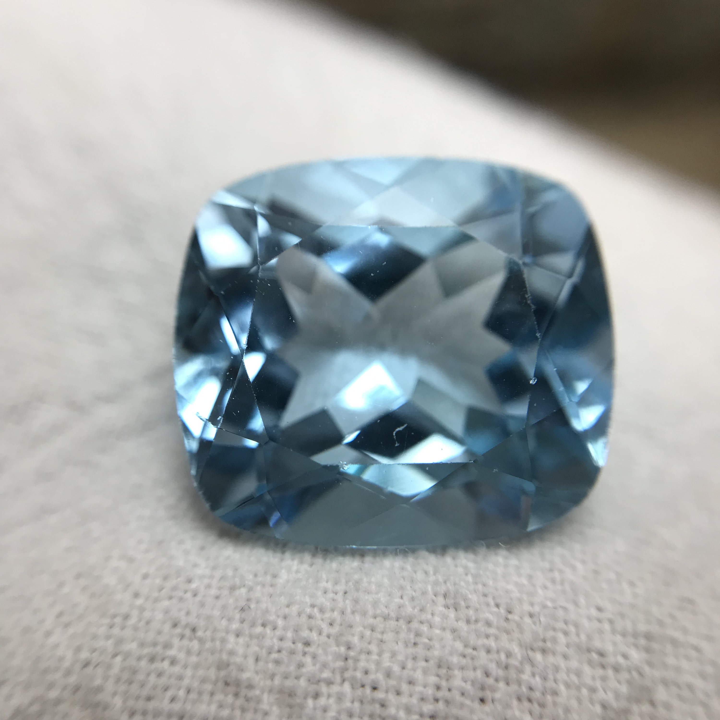 18.56 Ct Sky Blue Topaz 16x14.5 Cushion Cut Loose Gemstone