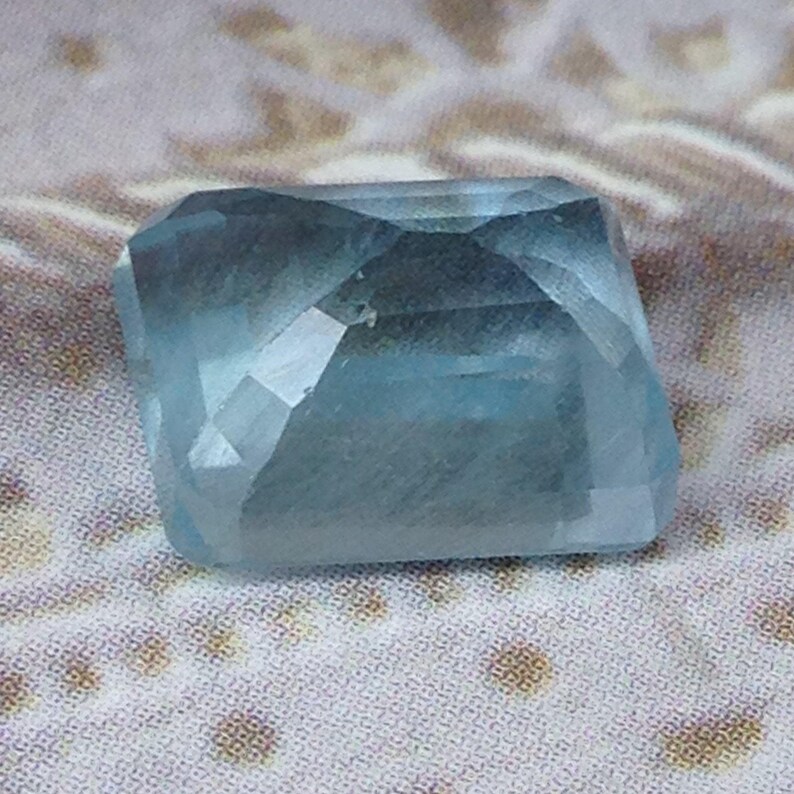 10.4x7.9mm 4.6 Carat Natural Sky Blue Aquamarine Light Blue Gem Rectangle Cut Loose Faceted Gemstone Beryl March Birthstone Wholesale Gem image 4