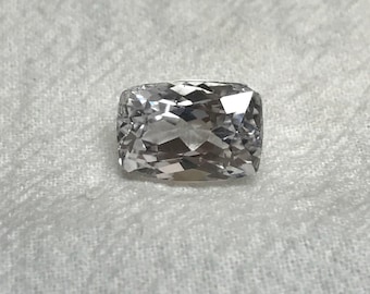 9.70 ct Light Kunzite/Spodumene 13x9mm Cushion Cut, Nearly Colorless Spodumene, Faceted Loose Gemstone,
